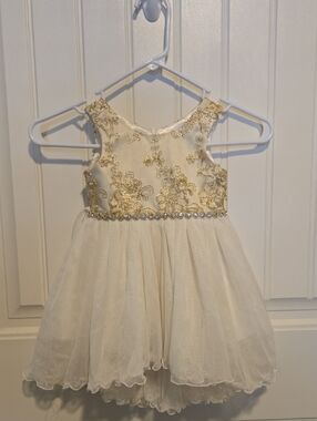 American Princess Ivory Dress with Gold Embellished Bodice